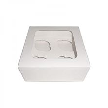 Picture of 4 CUPCAKE BOX WITH WINDOW AND INSERT